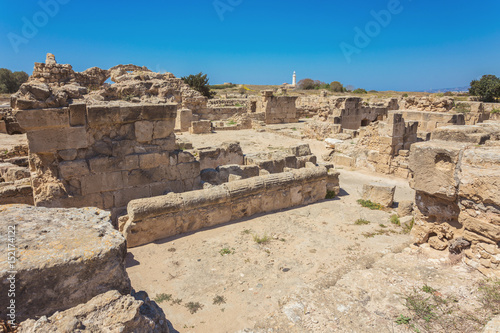 Saranda Kolones fragment of Kato Pafos Archaeological Park  located in southwest Cyprus and situated near Paphos Harbour.