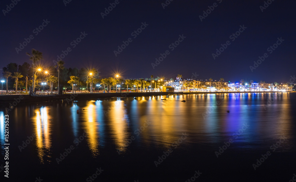View over the seafront of the city Paphos in Cyrpus.