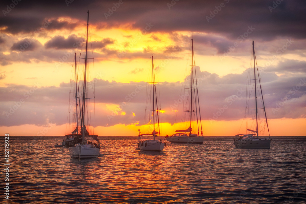Sailboats in the sunset 2