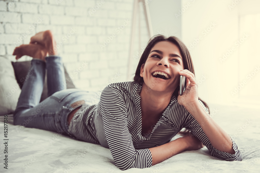 Fototapeta premium Woman at home