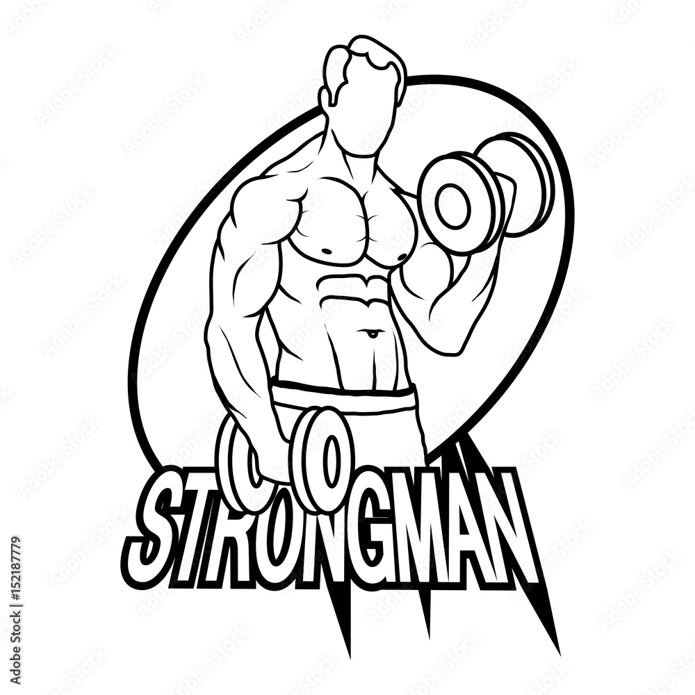 Strongman athlete. Man with a beautiful body. Bodybuilder with a