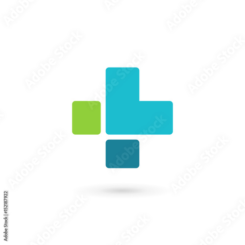Letter L cross plus medical logo icon design template elements
