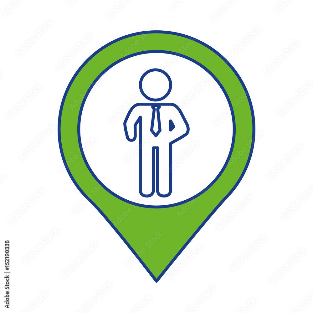 location pin with pictogram businessman icon over white background. vector illustration location pin with pictogram businessman icon over white background. vector illustration