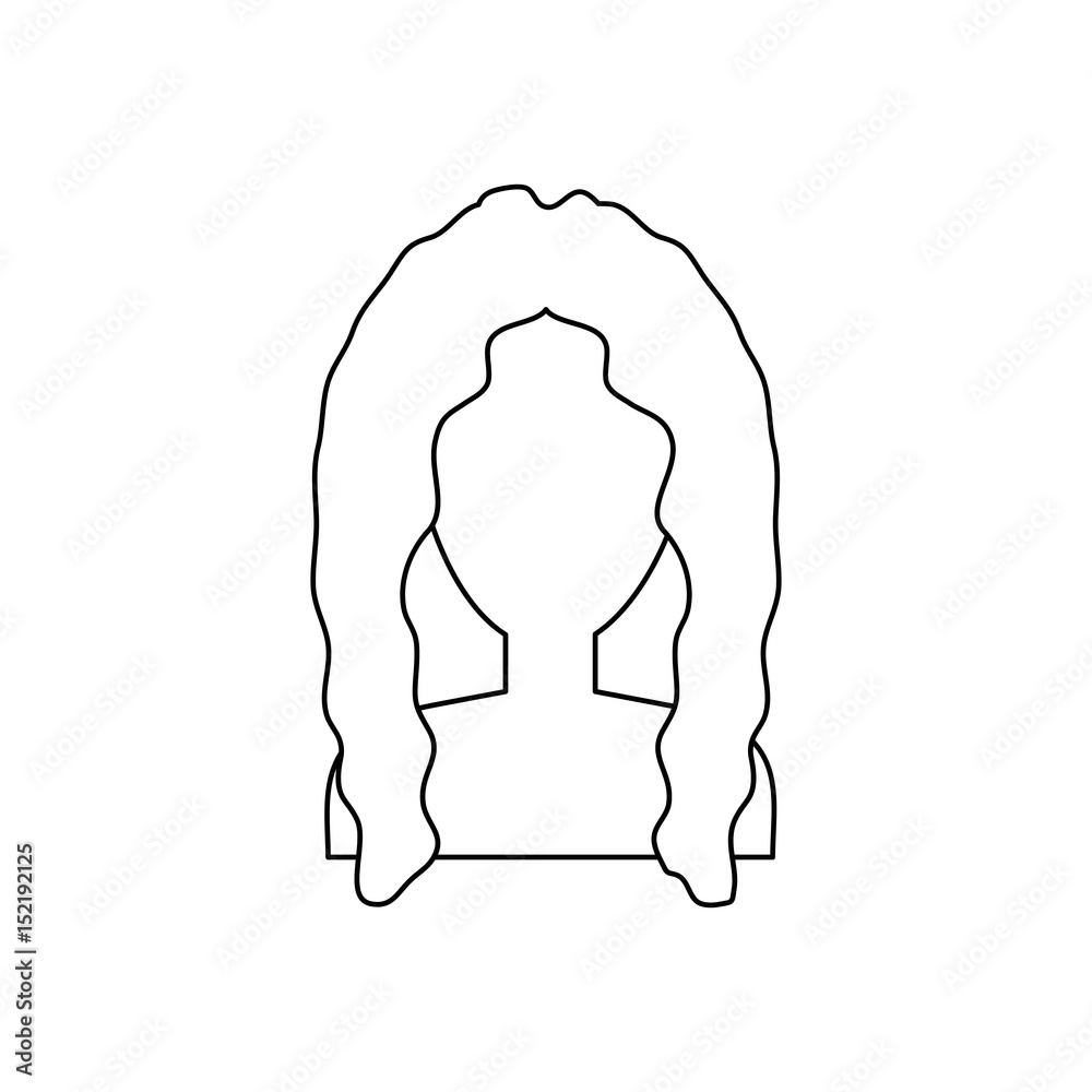 woman with curley hair icon over white background. vector illustration woman with curley hair icon over white background. vector illustration