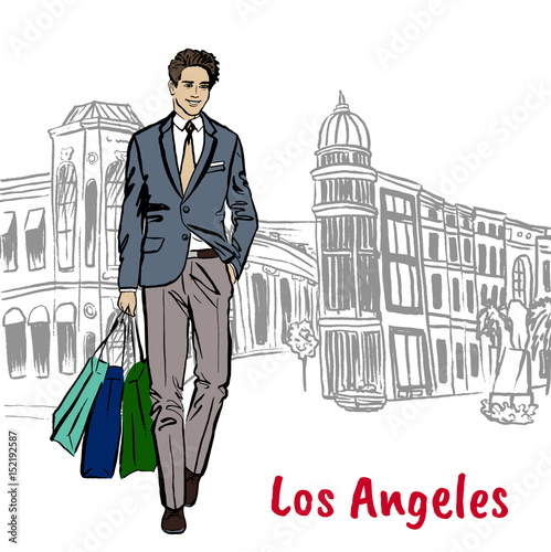 man with shopping bags