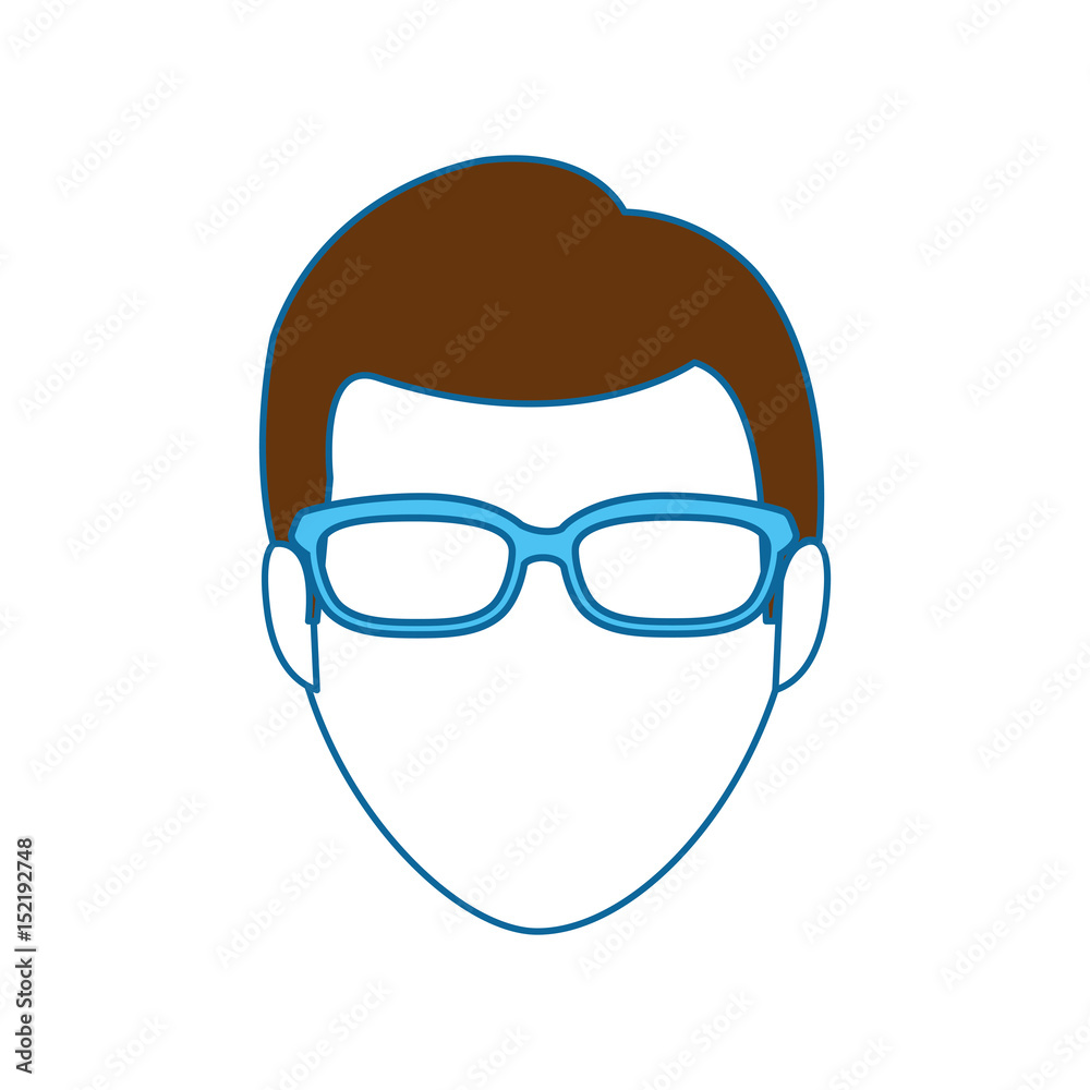 man with glassses, avatar icon over white background. colorful design. vector illustration