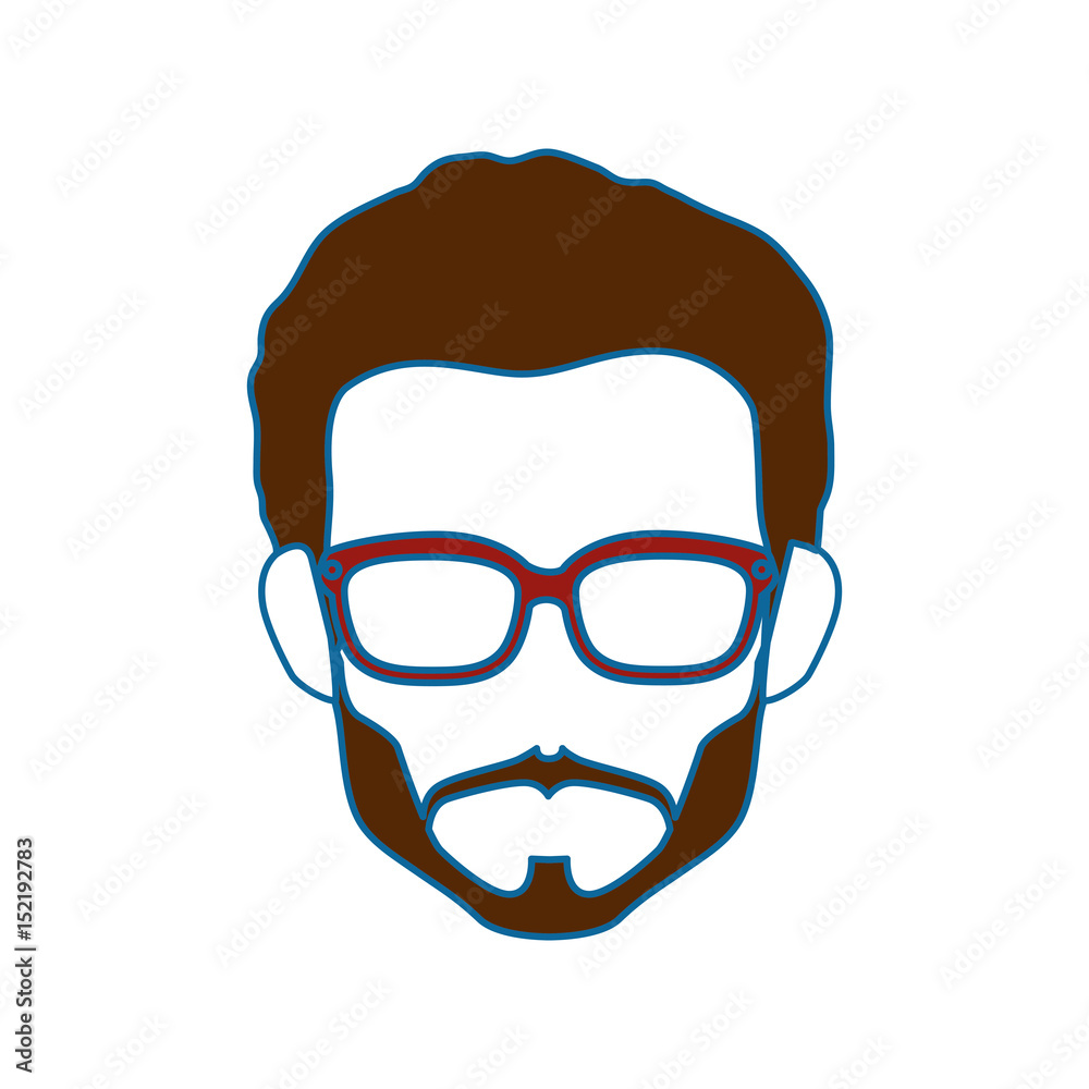 man with glassses, avatar icon over white background. colorful design. vector illustration man with glassses, avatar icon over white background. colorful design. vector illustration