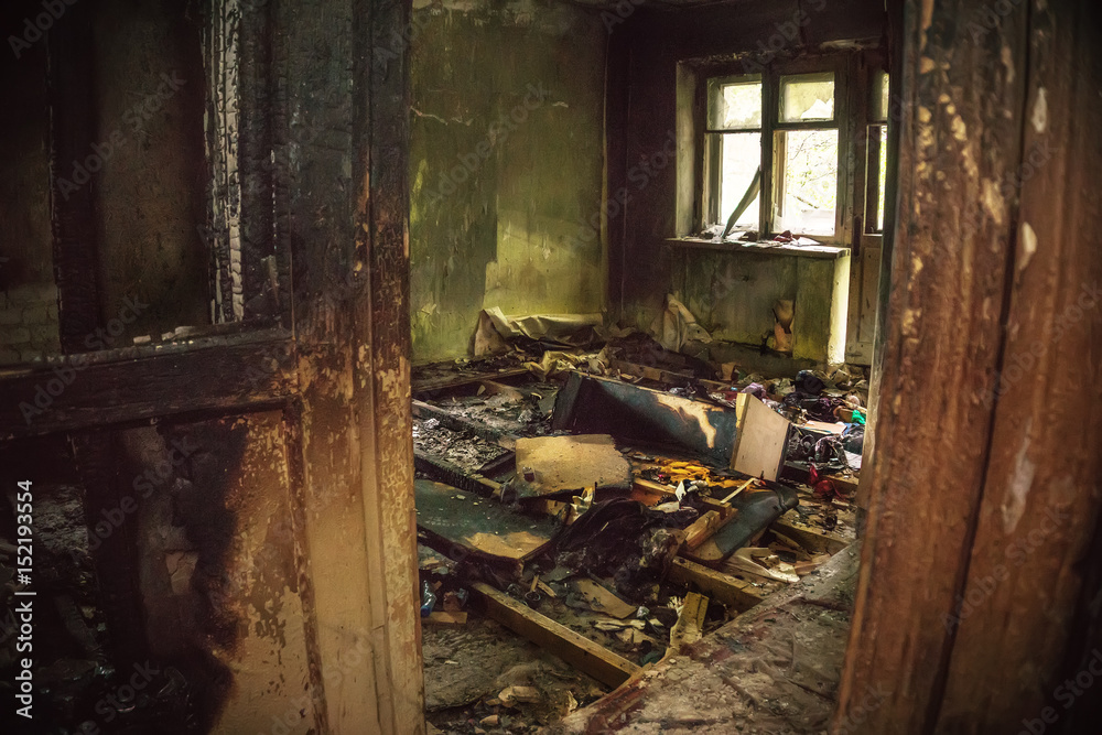 Abandoned Burned house inside Abandoned Burned house inside