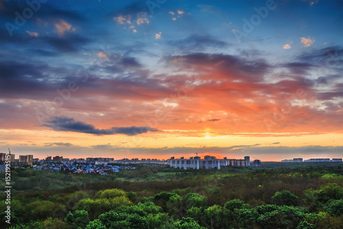 Beautiful city sunset HDR photo