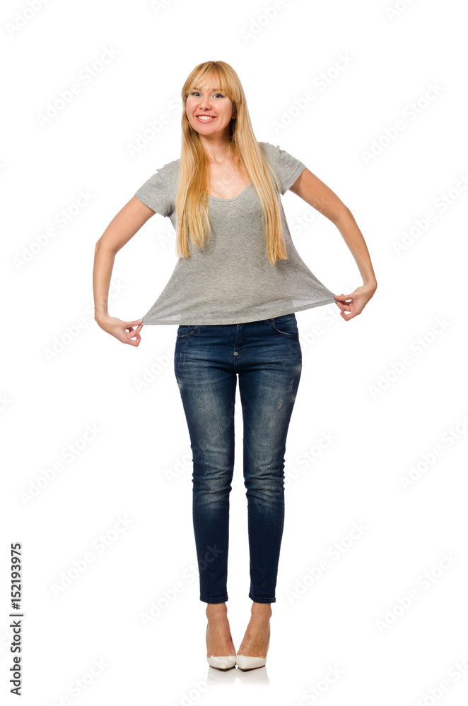 Nice woman model isolated on the white background