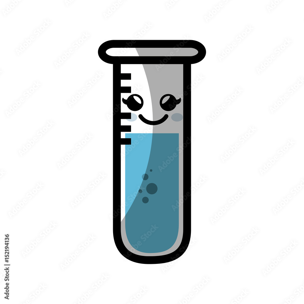 kawaii test tube icon over white background. colorful design. vector illustration kawaii test tube icon over white background. colorful design. vector illustration