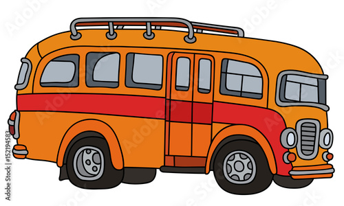 Funny classic orange bus