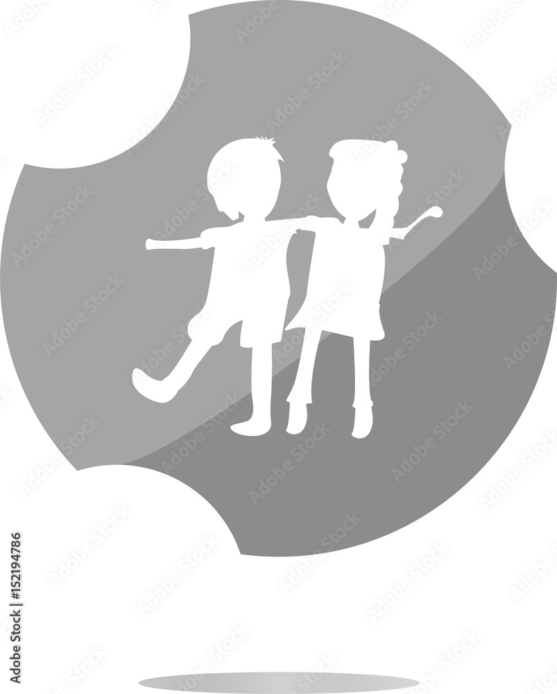 icon button with baby boy and girl inside, isolated on white icon button with baby boy and girl inside, isolated on white
