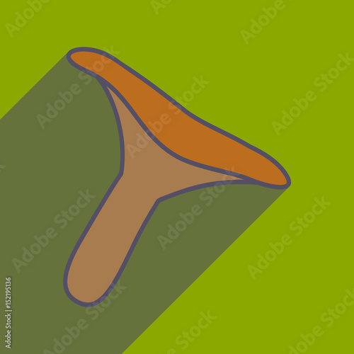 Flat with shadow icon and mobile application chanterelles