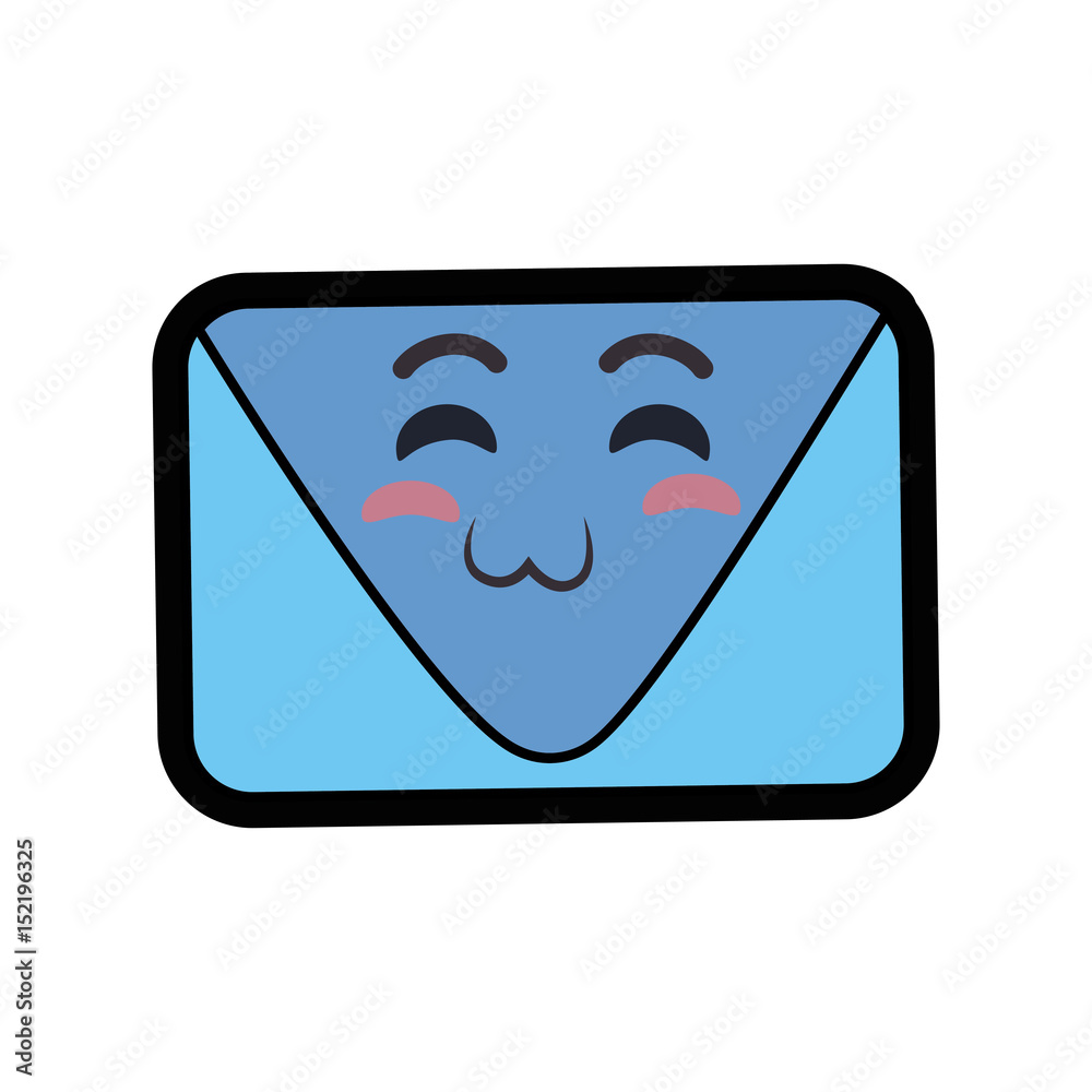 kawaii envelope icon over white background. colorful design. vector illustration kawaii envelope icon over white background. colorful design. vector illustration