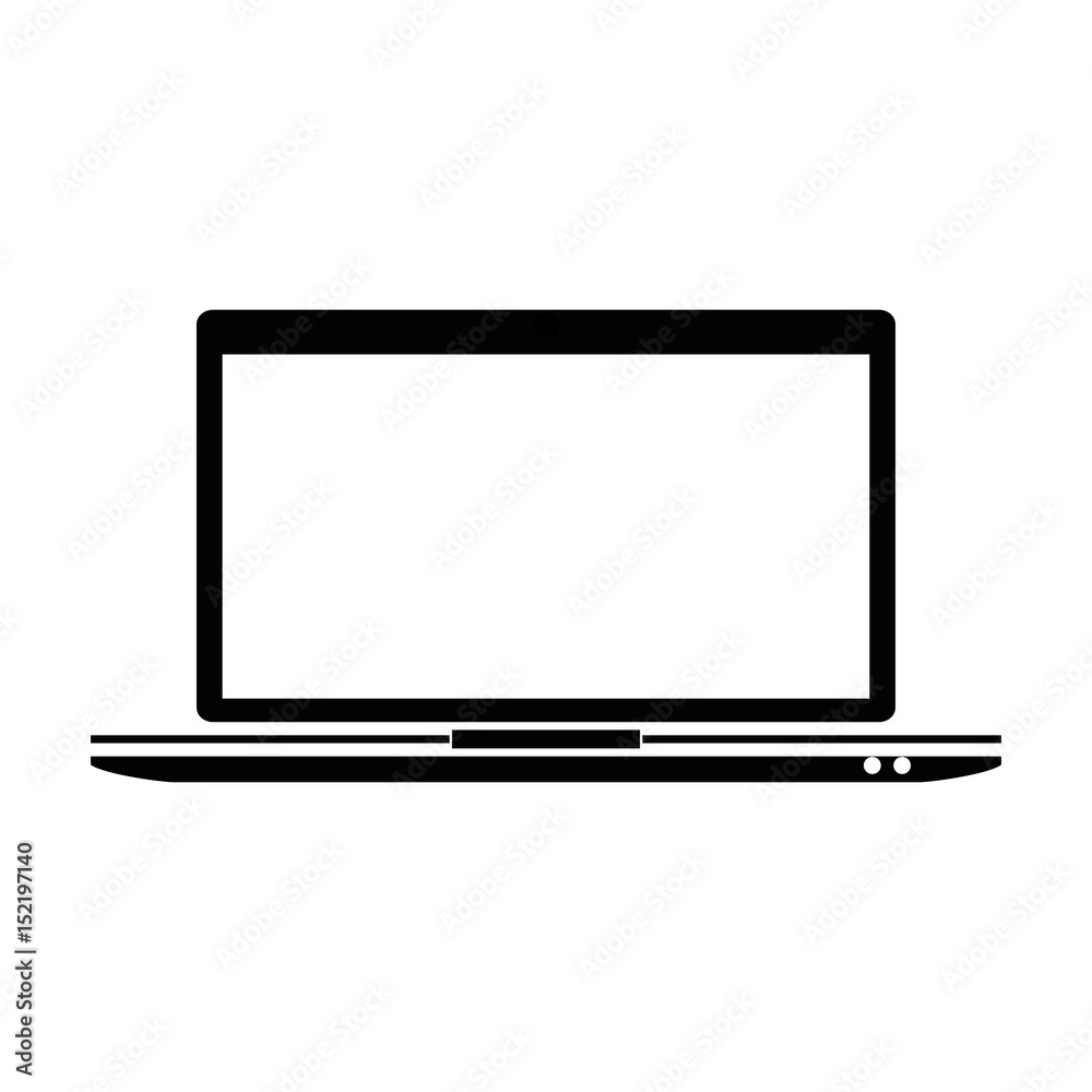 laptop computer icon over white background. vector illustration