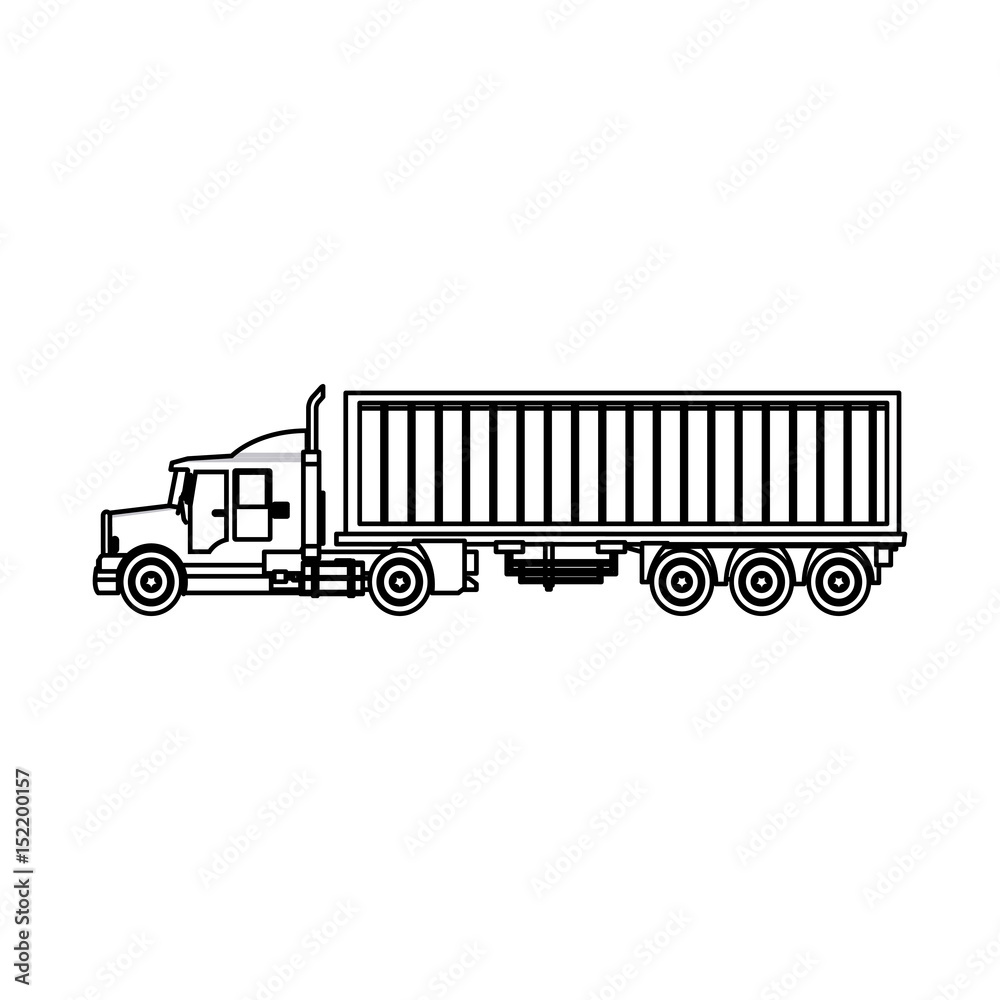 truck cargo container trailer outline vector illustration truck cargo container trailer outline vector illustration