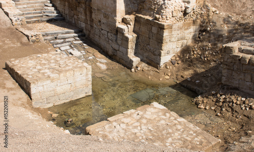 Fotografering Jordan River Baptismal Site of Jesus Christ at Bethany