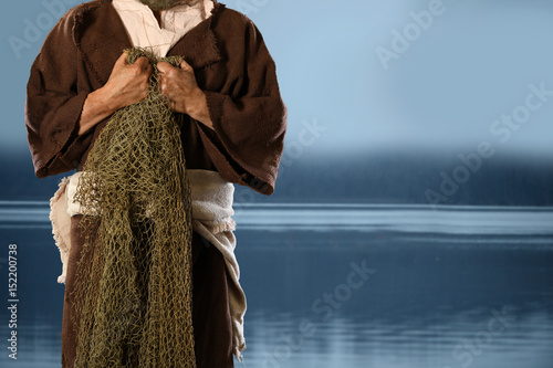 Aplostle Fisherman Holding Nets