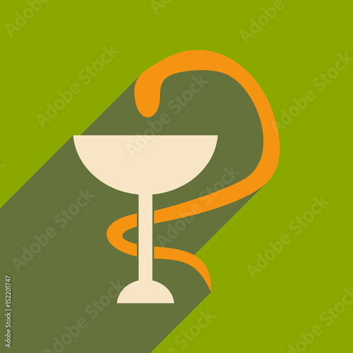 Flat with shadow icon and mobile application snake