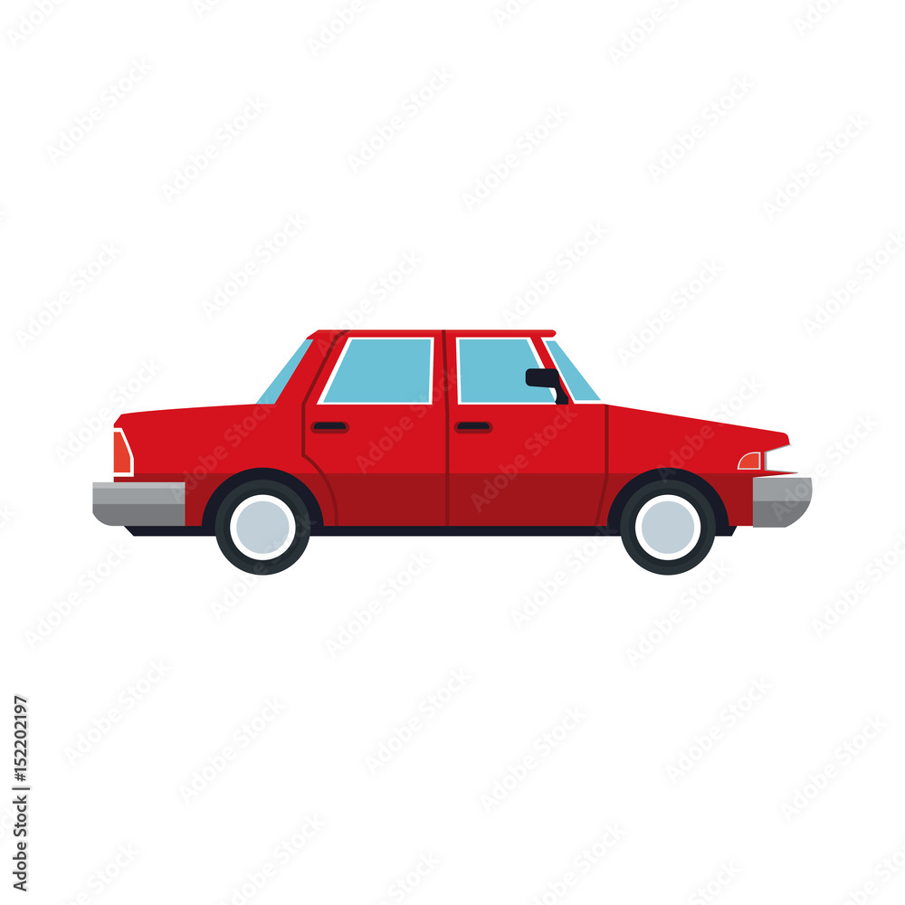 red sedan car vehicle transport vector illustration