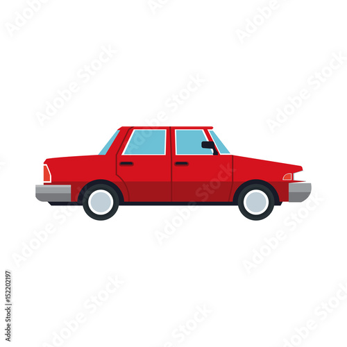 red sedan car vehicle transport vector illustration