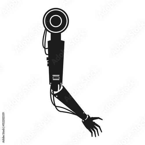 artificial arm machine technology futuristic innovation vector illustration