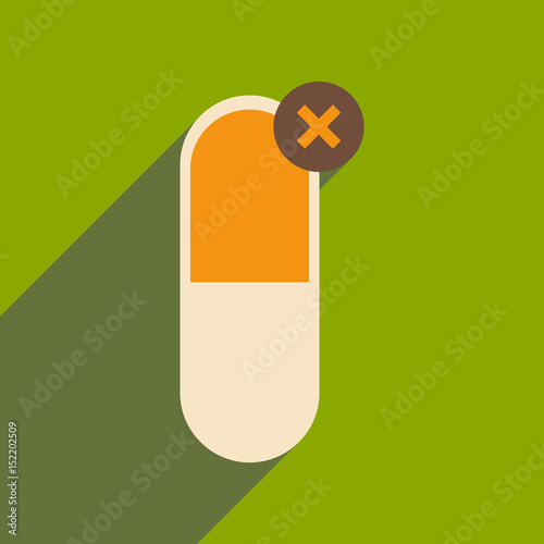 Flat with shadow icon and mobile application pharmaceutics