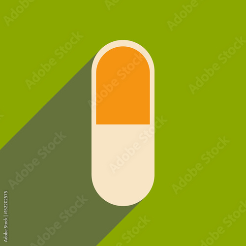 Flat with shadow icon and mobile application pharmaceutics