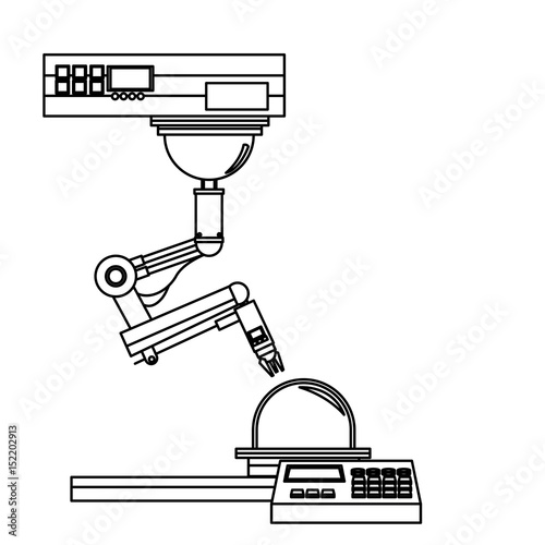 industrial robot hand engineering equipment vector illustration