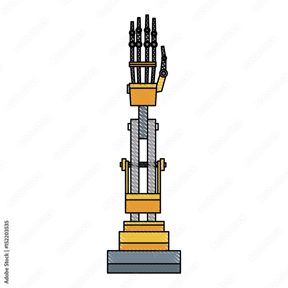 cyber arm hand mechanical industry equipment vector illustration cyber arm hand mechanical industry equipment vector illustration