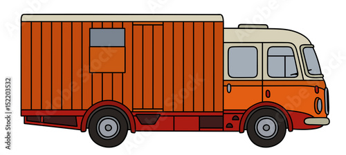 Classic orange moving wagon