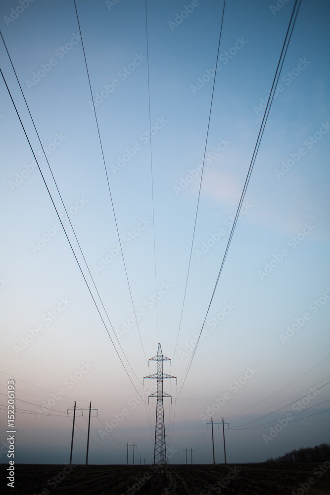Pylon and transmission power line Pylon and transmission power line