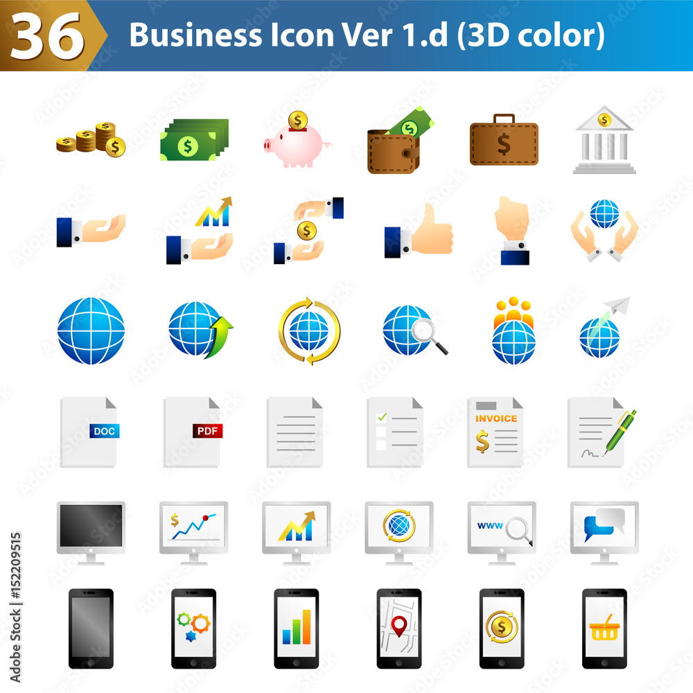 36 Business icon 3D color 36 Business icon 3D color