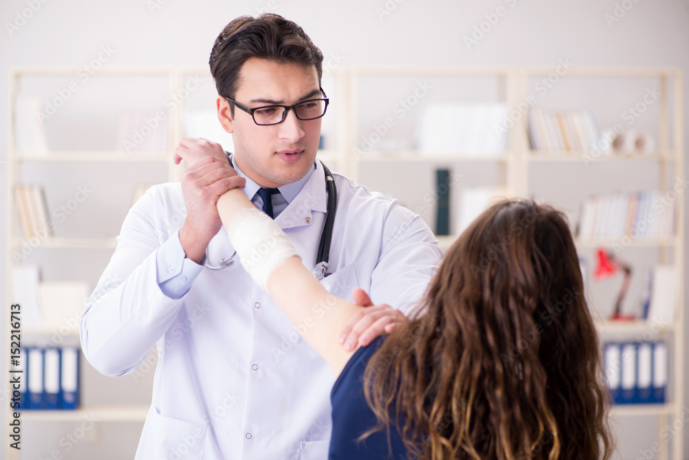 Traumatologist is taking care of the patient Traumatologist is taking care of the patient