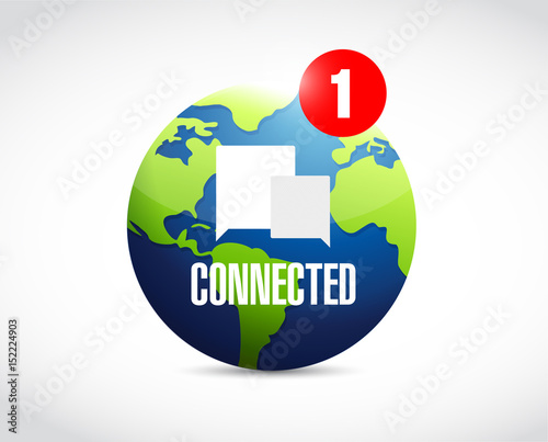 global connected communication concept message. photo