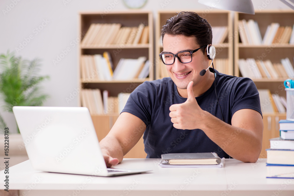 Young freelance worked working on computer Young freelance worked working on computer
