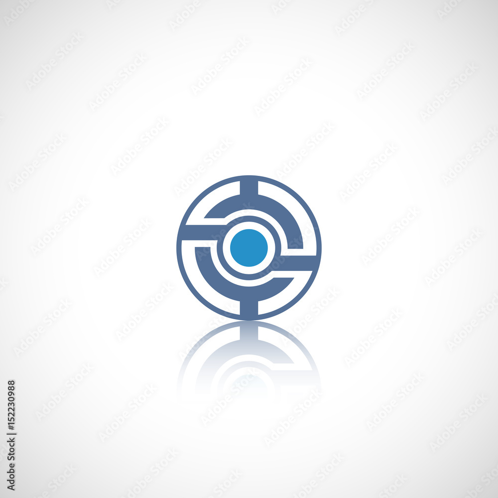 Abstract circle logo with reflect. Abstract circle logo with reflect.