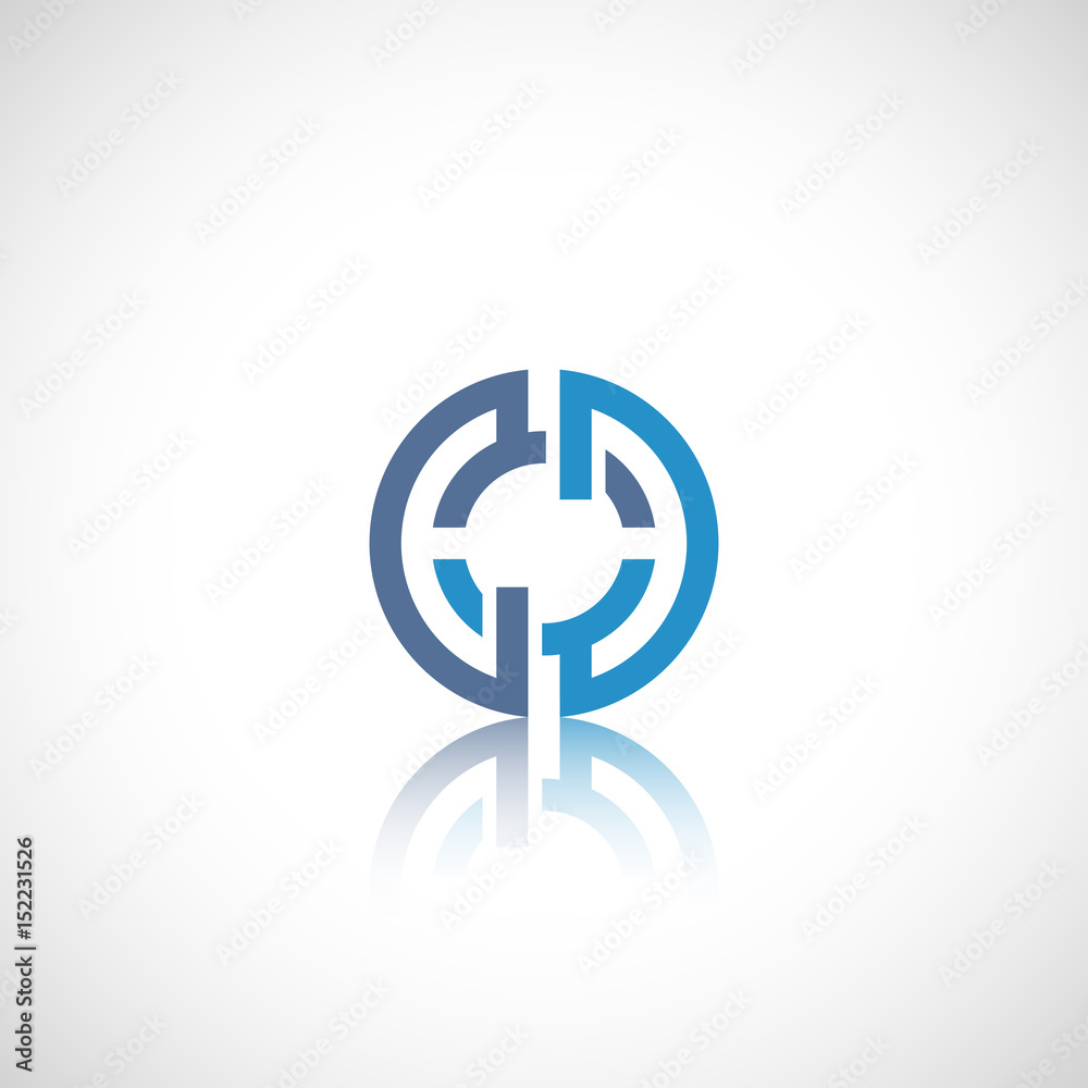 Abstract circle logo with reflect. Abstract circle logo with reflect.
