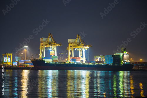 Cargo ship while docking