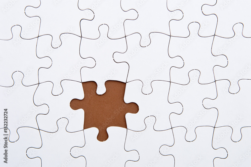 Puzzle Pieces - white with brown missing space
Puzzle Pieces - white with brown missing space