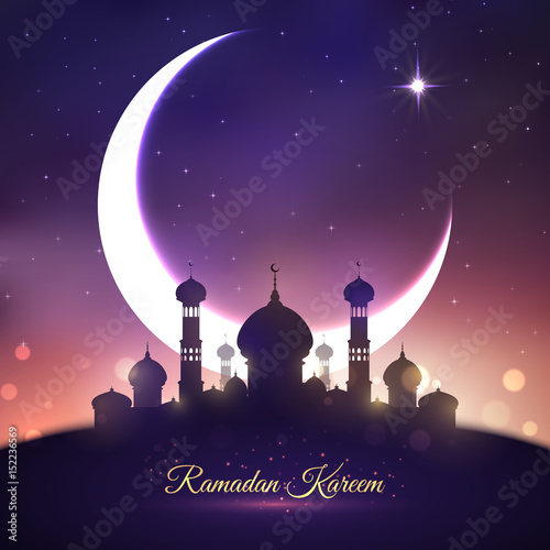Ramadan Kareem, Eid Mubarak greeting card design