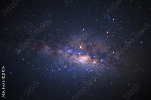 Milky way galaxy with stars and space dust in the universe, Long exposure photograph, with grain. © sripfoto