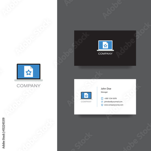 Finance documents company Logo and business card template
