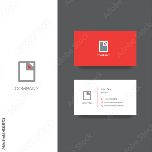 Finance documents company Logo and business card template
