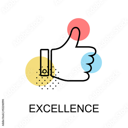 Excellence Thump up Graphic Icon.Vector Illustration
