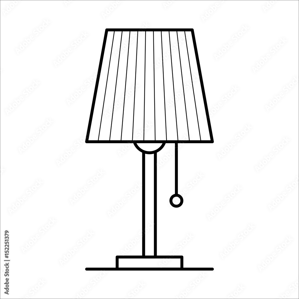 Table lamp, lighting for room, home furniture lineart design, hand drawn  sketch of single object, interior concept, vector illustration on white  background Stock Vector | Adobe Stock