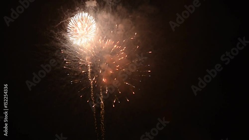 A new year's fireworks over the city of Guangzhou, China