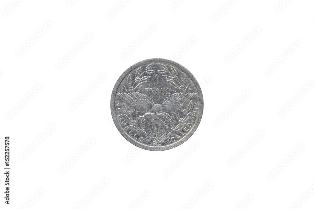 Ancient French coin from France year 1985 isolated on white background. Ancient French coin from France year 1985 isolated on white background.