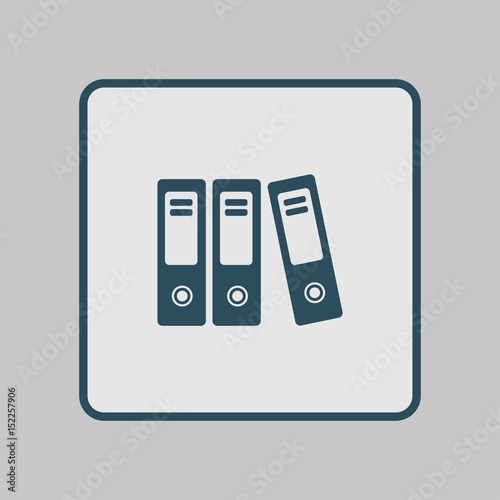 Office folders with papers and documents. Archives folder icon. 